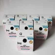 8 L'eggs Silken Mist Pantyhose Silky Sheer Leg Control Top Jet Black Size Q Lot