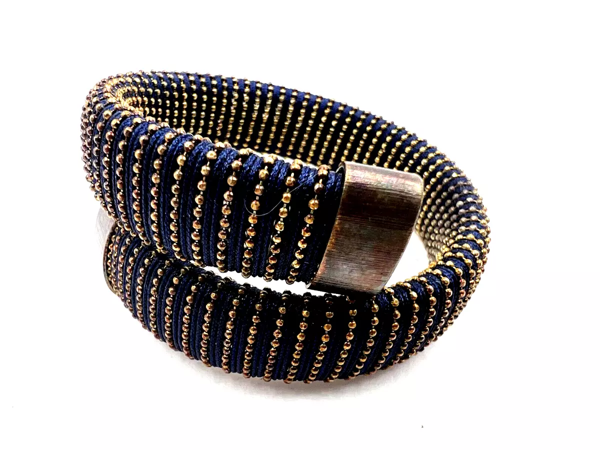 Carolina Bucci Signed Bracelet Cuff Sterling Silver Hallmarked 18K Firenze Italy