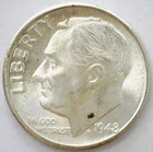 1948 D Roosevelt Dime Silver Ten Cents Coin 10c Spotted Uncirculated