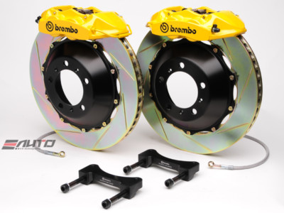 Brembo Rear GT Brake 4Pot Caliper Yellow 345x28 Slot Rotor BMW F30 328i M Sport