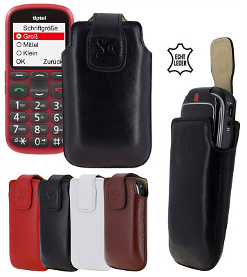 TIPTEL Ergophone 6310 Echt Ledertasche Etui Tasche Schutzhülle Case Handytasche