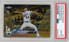 2018 Topps Chrome Baseball 71 Walker Buehler Gold Refractor Rookie #34/50 PSA 10