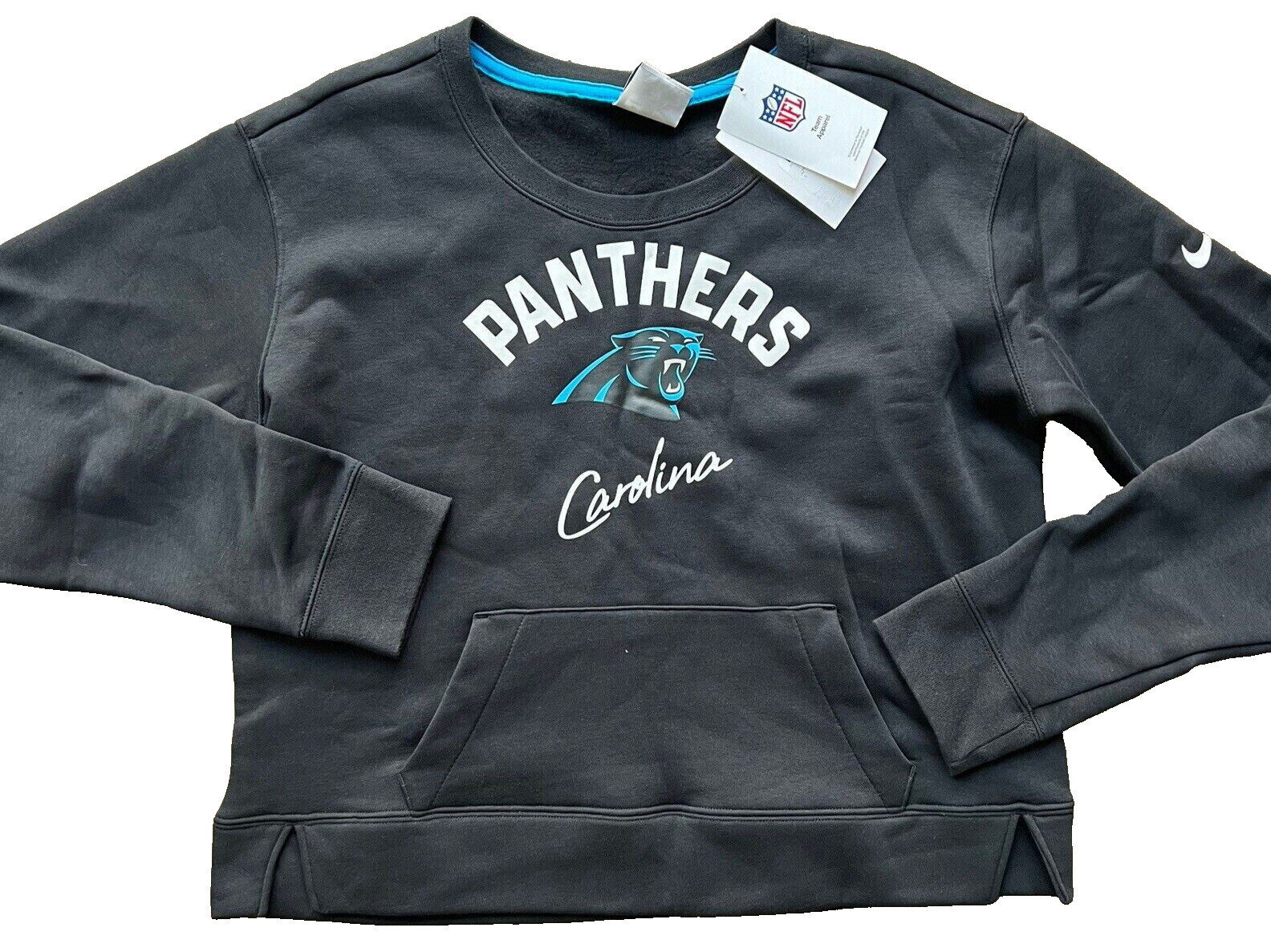 Укороченный свитшот Nike Womens Carolina Panthers, черный, M