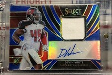 2019 SELECT DEVIN WHITE ROOKIE, #RM-DW, AUTO, JERSEY SWATCH, BLUE SERIAL #29/75