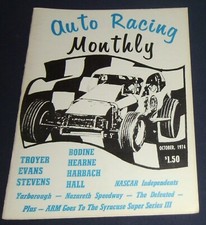 1974 Area Auto Racing News Auto Racing Monthly October Issue