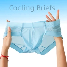Men's Panties Ice Silk Men Underwear Men's Shorts with Lace Low-Rise U Pouch