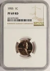 1955 Proof 1c Lincoln Cent NGC PF69RD