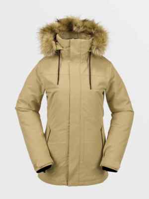 Volcom Fawn Insulated Womens Snowboarding Jacket - Dark Khaki L NWT $250