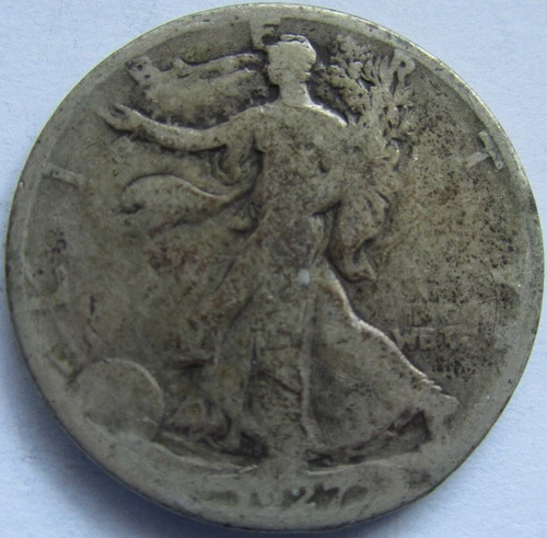 1927-S Walking Lady Liberty Silver Half Dollar VG  with Patina