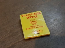 Matchbook Cover - Shell Oil Gas - Village Auto Derby Line Derbyline Vermont VT 