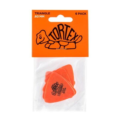 DUNLOP 431P.60 Tortex  Triangle Guitar Picks -- SIX (6) Picks with FREE Shipping