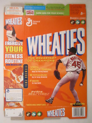 Empty WHEATIES Box 2004 12oz PEDRO MARTINEZ [Z202e6]