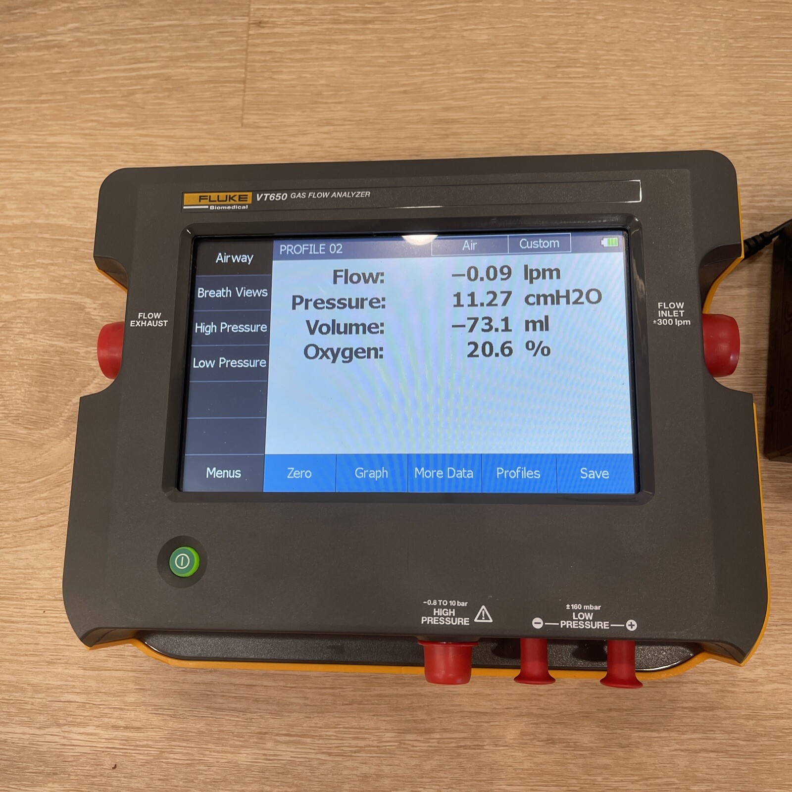 Fluke BioMedical VT650 Gas Flow Ventilator Analyzer Excellent With