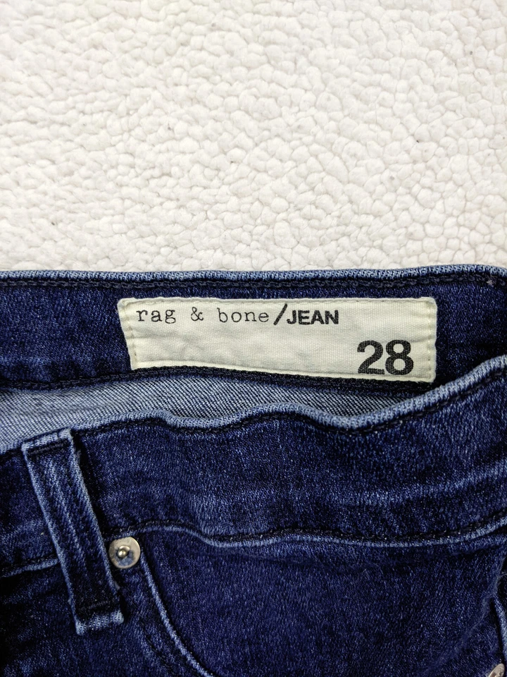 Rag & Bone 10 inch Capri Womens 28 6 Blue Jeans Crop Dark Wash USA Made - Image 4 of 4
