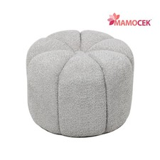 POUF Puff sedia seduta sgabello poggiapiedi morbido effetto bouclè grigio 52h39
