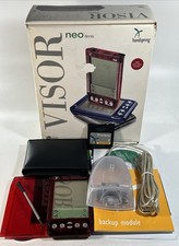 Handspring Visor Neo PDA Organizer Red Palm Pilot Complete W/ Box  Mount Works