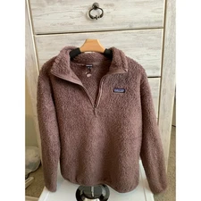 Women's Patagonia Fuzzy Purple Half Zip Sweater - M