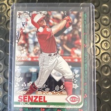 NICK SENZEL 2019 Topps Holiday #HW125 Cincinnati Reds Rookie Base Set -Santa hat