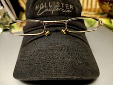 BIJOUX TERNER Folding Reading Glasses Gold Tone Metal With Tortoiseshell Case