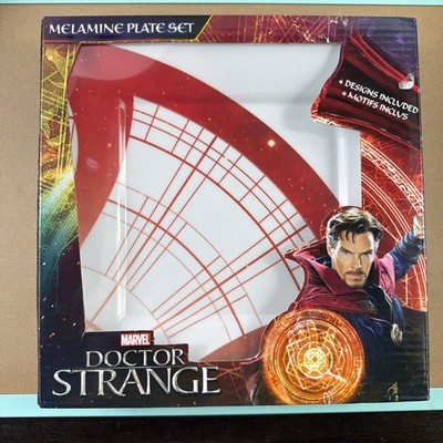 Marvel Doctor Strange Melamine Plate Set 4pc Eye of Agamotto - NEW