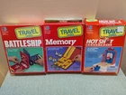 Vintage Milton Bradley Travel Battleship, Memory & Basketball - 3 Board Games