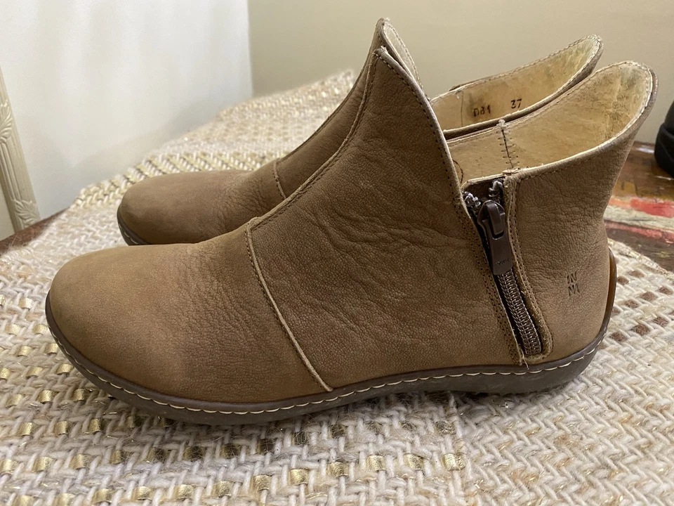 El Naturalista Leather Carmel Tan Ankle Boots Booties EU 37 US 6 - Image 3 of 4