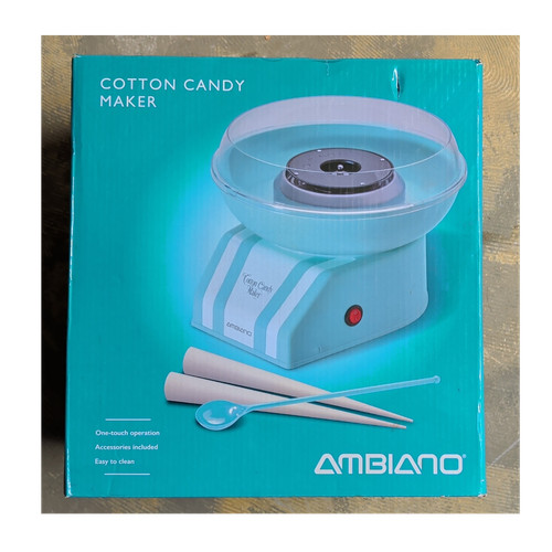 Ambiano Cotton Candy Maker 400W Blue One-Touch w/ Accessories Easy Clean