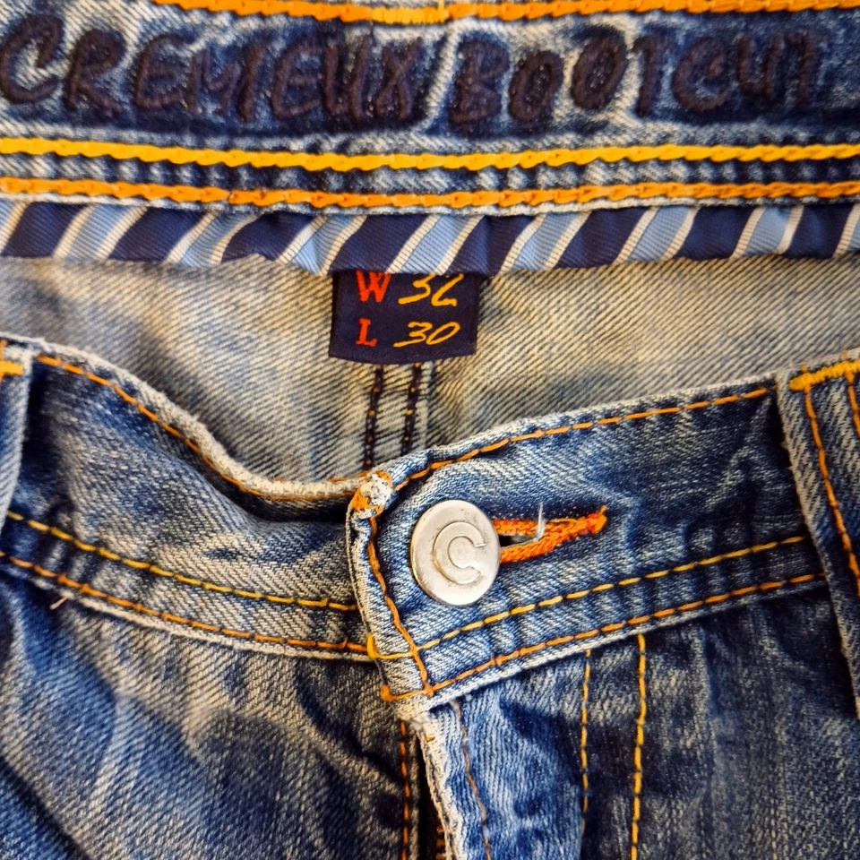 Cremieux Bootcut Jeans Mens 32x30 Blue Distressed Denim Straight Leg Casual - Image 4 of 4