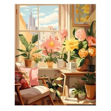 Reivworl Landscape Paint by Numbers Kit for Adults, Flowers Paint by Number ...