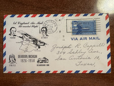 1958 - COVER- U.S.A.,DEARBORN, MICHIGAN, 1st CONTRACT AIR MAIL RE-ENACTED FLIGHT