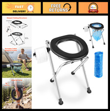 Portable Camping Toilet, 350 lbs Capacity, Stainless Steel, Foldable, Soft Seat,
