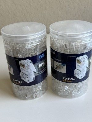 LOT 2! GTZ Cat5e RJ45 Pass Through Connector (400 Total) Ethernet Connector Plug
