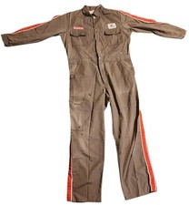 RETIRED United Airlines Vintage Coveralls Work Wear Men 44 Reg Brown Mechanic