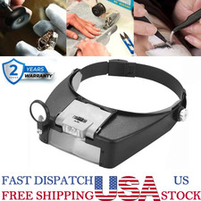 Jewelers Head Headband Magnifier LED Illuminated Visor Magnifying Glasses Loupe
