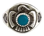 VINTAGE BELL TRADING POST Sterling Silver THUNDERBIRD Snake Eye Turquoise Ring