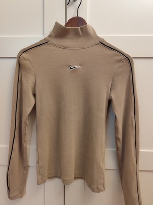 Nike Sportswear Langarmshirt Mock Beige Gr. S Neuwertig Damen Sweatshirt