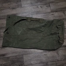 Vintage US Military Army Olive Duck Canvas Duffle Duffel Bag Distressed Patina