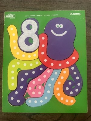 Playskool Sesame Street 10 Piece Puzzle  Octopus  1973 #315-12