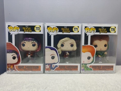 Funko Pop Hocus Pocus Winifred Sarah Mary Sanderson Sisters #770-772 wProtectors