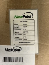 NavePoint CAT6 CCA Ethernet Cable - 1000ft White Bulk UTP 23AWG (Unopened)