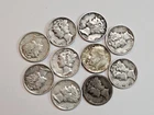 Lot of 10 U.S 90% Silver Dimes.