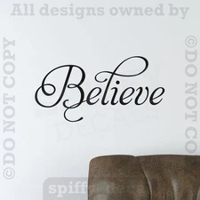 BELIEVE Removeable Vinyl Wall Decal Decor Lettering Sticker Art Inspiration 