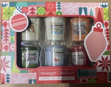 YANKEE CANDLE Gift Box of 6 Winter Holiday Votive Candles. NEW BOX SET