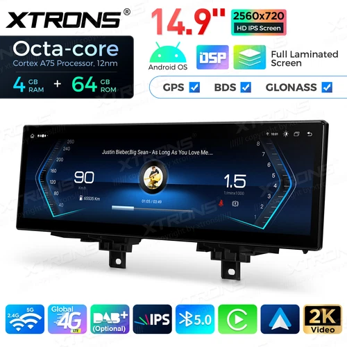 14.9" Car Stereo Android 14 Screen 4+64GB For BMW Left 3er F30 F31/4er F32 F33