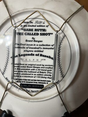 Vintage Babe Ruth The Called Shot Collector's Plate Legends Of