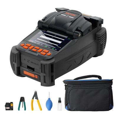VEVOR Fiber Fusion Splicer 6 Motor 4'' LCD Screen 5-6s Splicing 9-25s Heating Kit