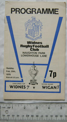1976 Programm Widnes v. Wigan, Challenge Cup 2. Runde