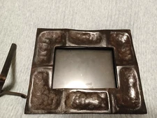 RARE HARD TO FIND JAN BARBOGLIO SUPER HEAVY PHOTO PICTURE FRAME 5X7 CAST IRON