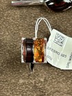 Natural Amber 925 Silver Cufflinks & Tie Bar W. Kruk. Bursztyn. — photo 5