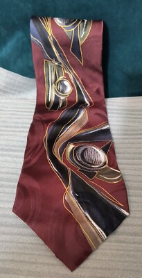 Chez Roffe Silk New York Abstract Pattern Multicolor Tie Necktie ...